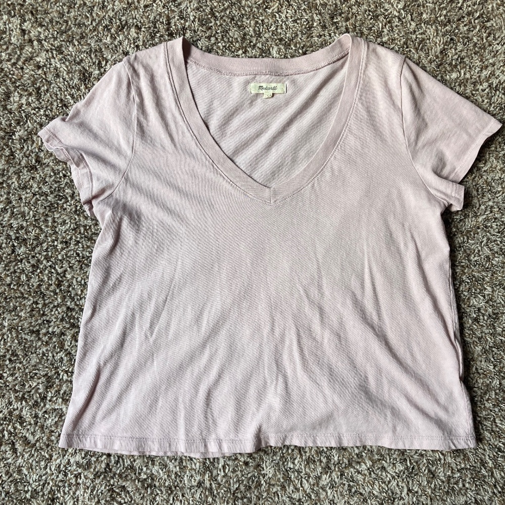 Soft Pink Madewell V-neck tee